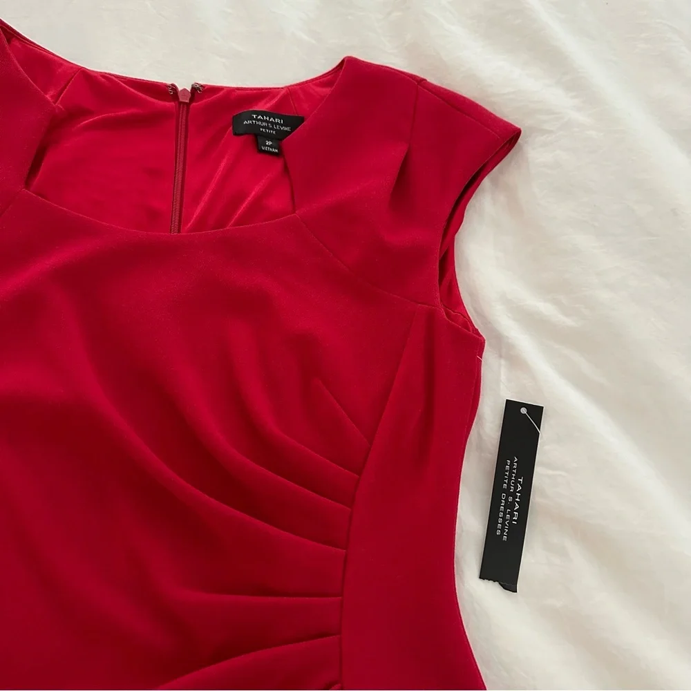 NWT Tahari Fanny dress, Red P2 - Picture 3 of 4